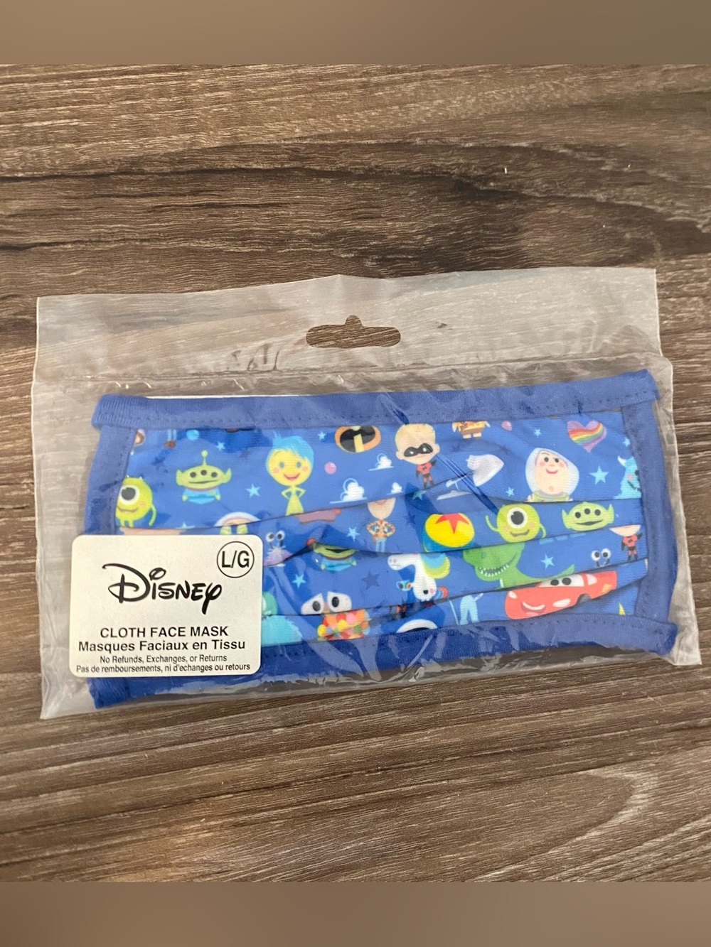 Disney All Over Character Print Cloth Face Mask Large New Sealed